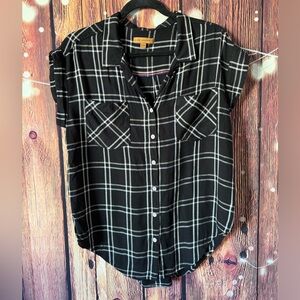 JACHS Girlfriend Black and White Checkered Shirt